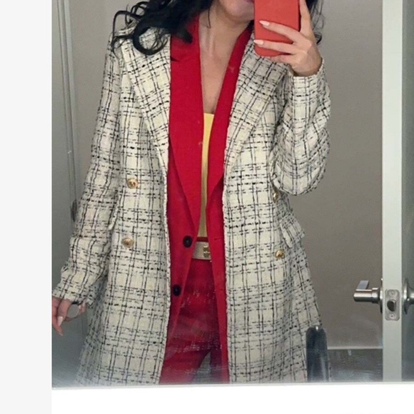 Classic Plaid Print Double Button Jacket Coat - Picture 8 of 10